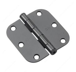3" x 3" Hinge - 5/8" Radius, Black 1pr