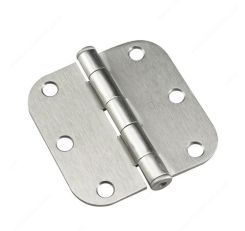 3" x 3" Hinge - 5/8" Radius, Satin Nickel 1pr
