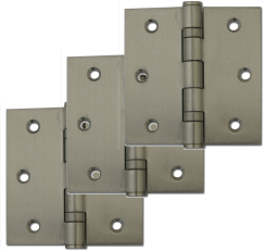 3-1/2-inch Square Bearing Satin Nickel -3 Hinges 