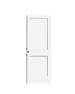 96" X 1 3/4" 2 Panel Shaker Door Primed 