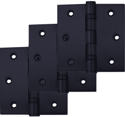 3-1/2-inch Square Bearing Black - 3 Hinges 